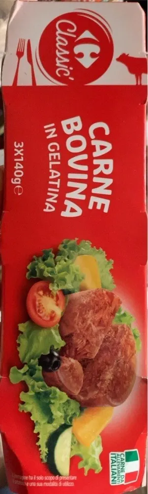 Carbe bovina in gelatina