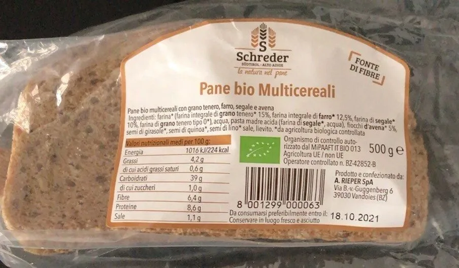 Pane bio multicereali