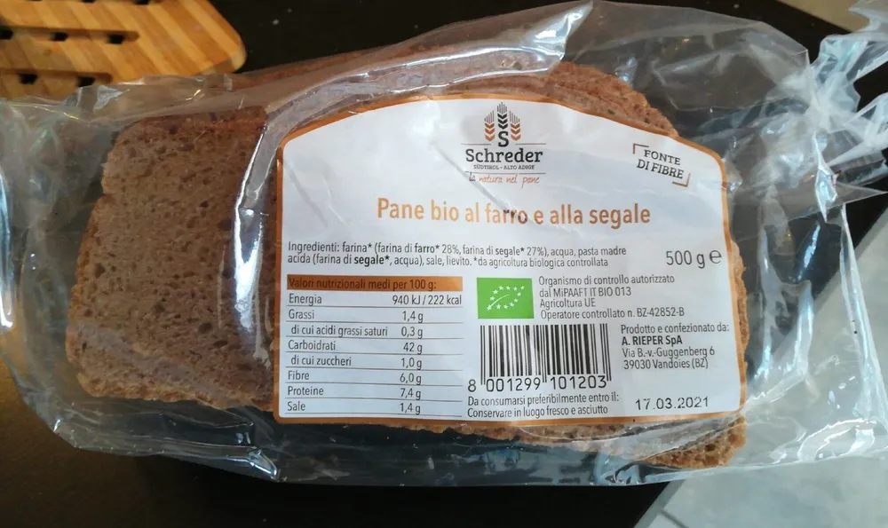 Pane bio al farro e segale