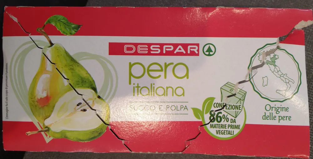 succo e polpa pera italiana