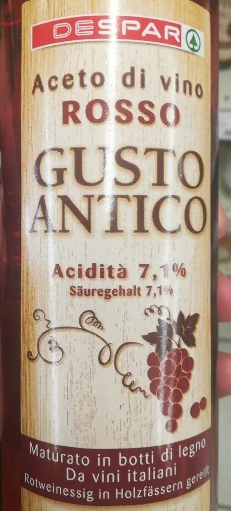 Aceto vino rosso gusto antico