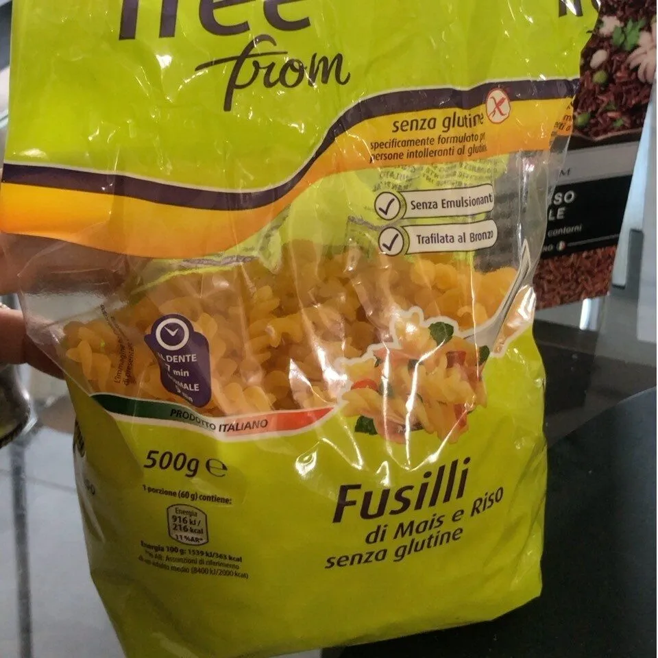 Fusilli di mais e riso senza glutine