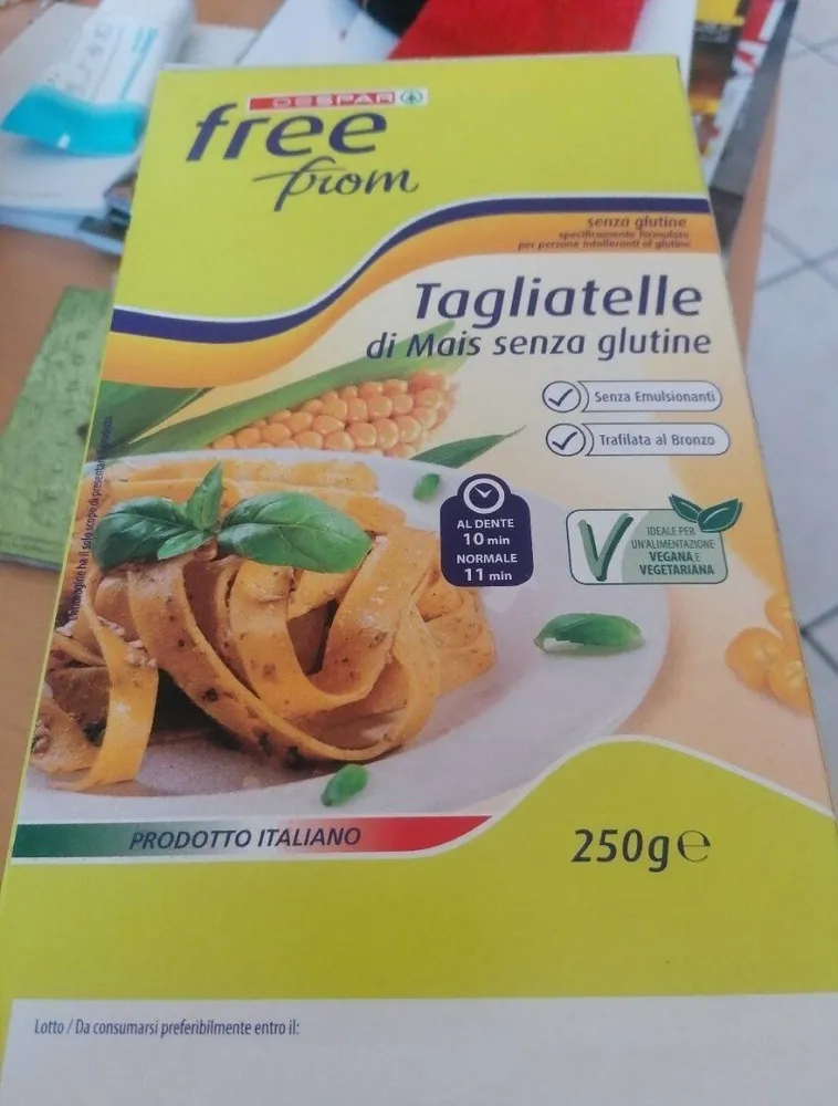 Tagliatelle di mais free from