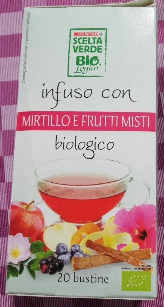 Infuso con mirtillo e frutti misti