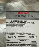 Rohschinken und scamorza brühkäse