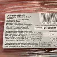 Prosciutto di parma DOP