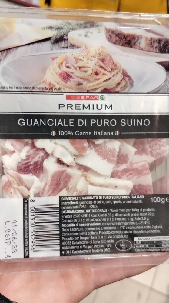 Guanciale di puro suino