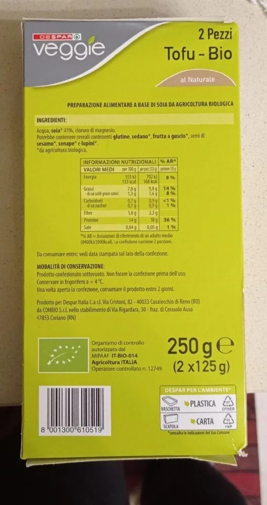 Tofu bio al naturale