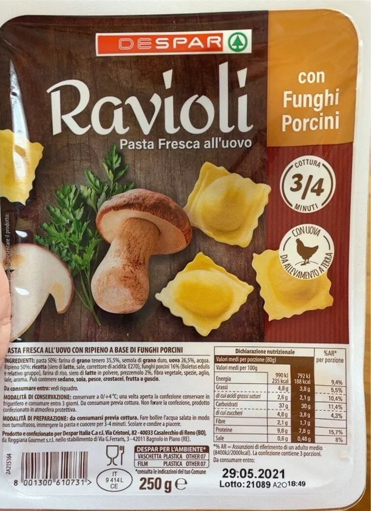 Ravioli con funghi porcini