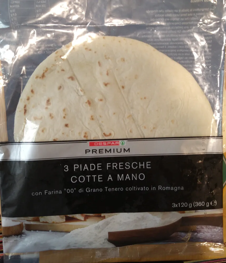 Piade fresche cotte a mano