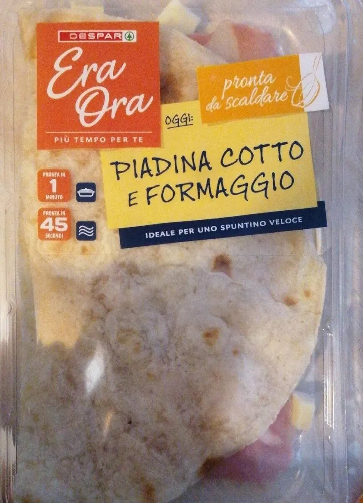 piadina cotto e Formaggio