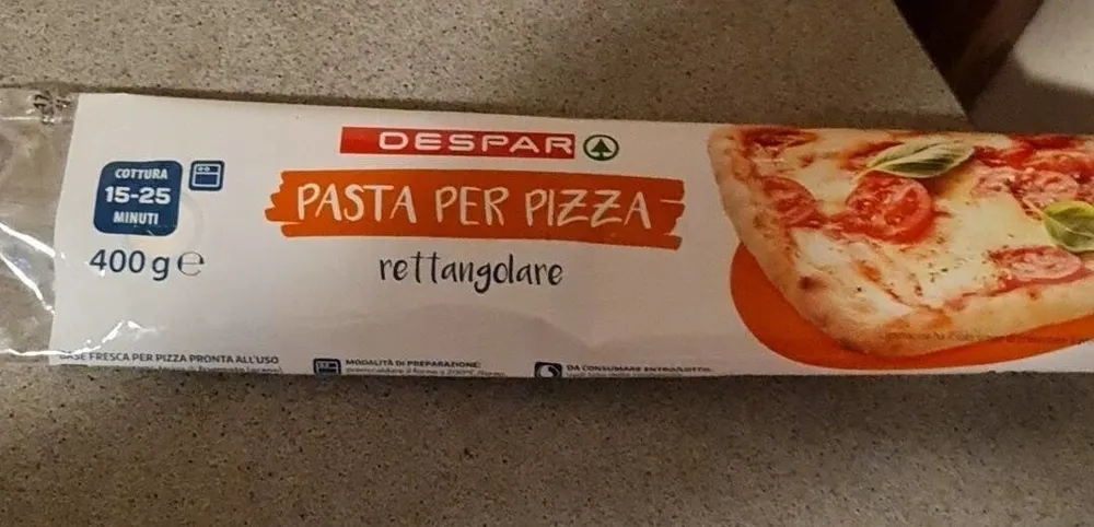 Pasta per pizza rettangolare