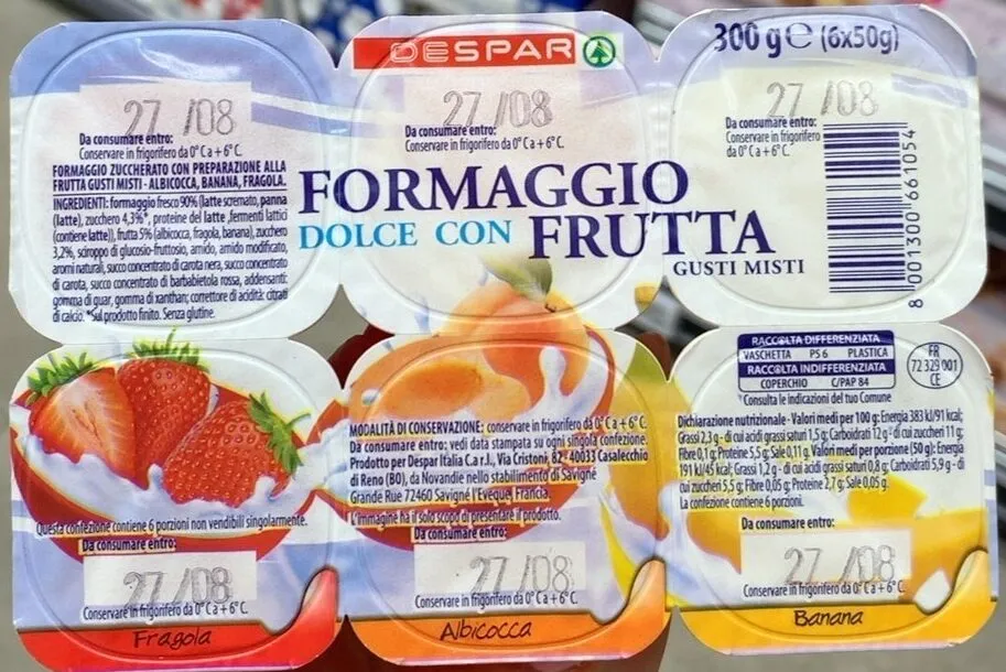 Formaggio dolce con frutta