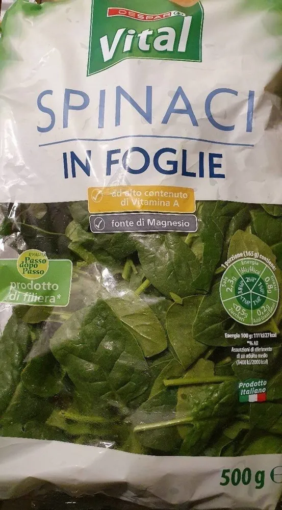 Spinaci in foglie