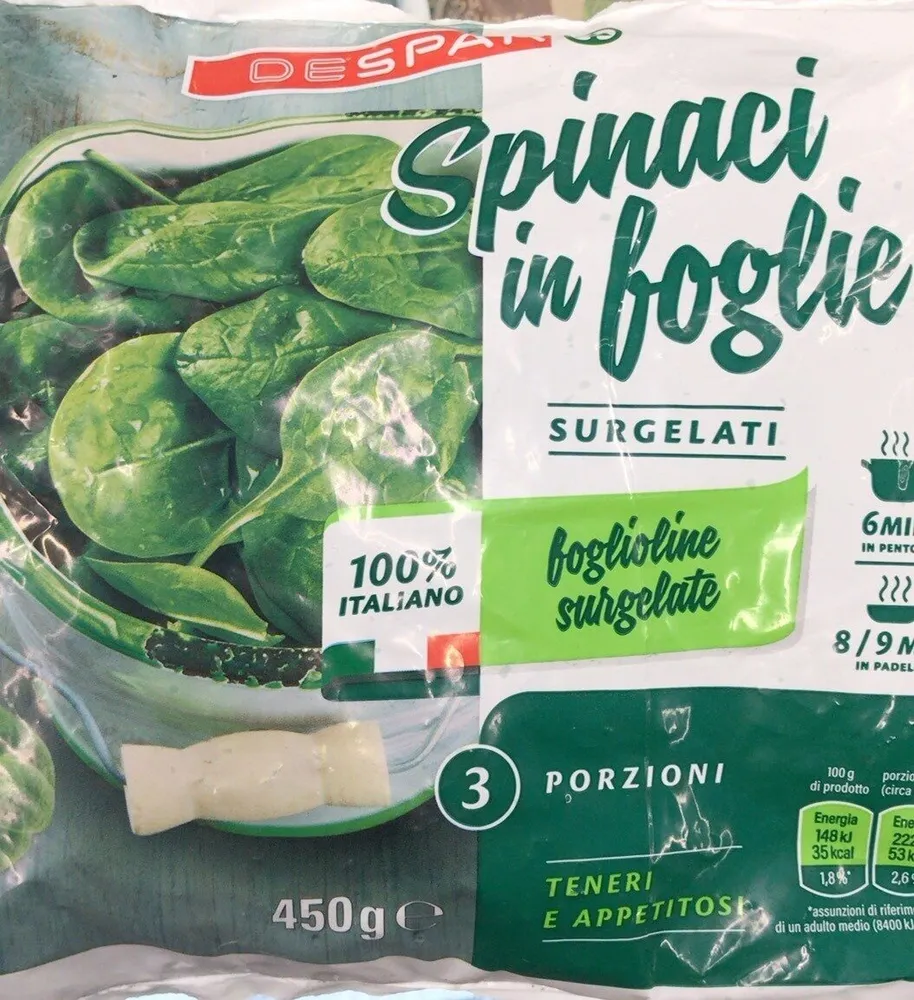 Spinaci in foglie