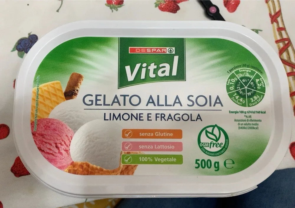 Gelato alla soia limone e fragola