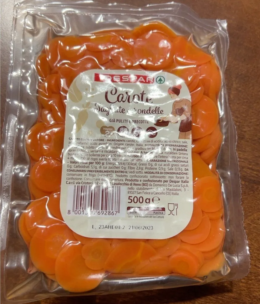 Carote tagliate a rondelle