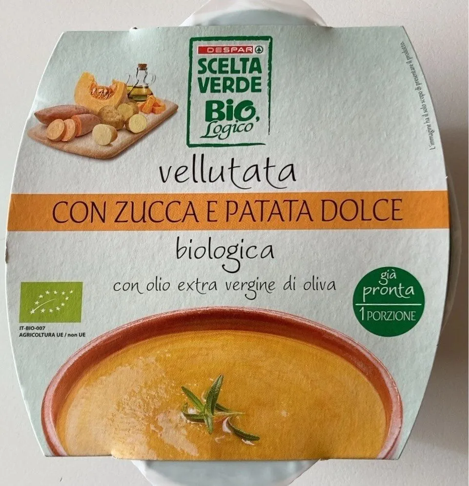 vellutata con zucca e patata dolce biologica