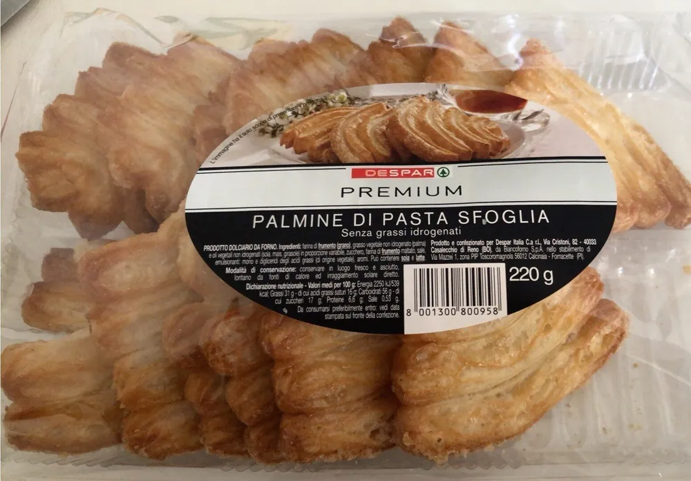 Palmine di pasta sfoglia