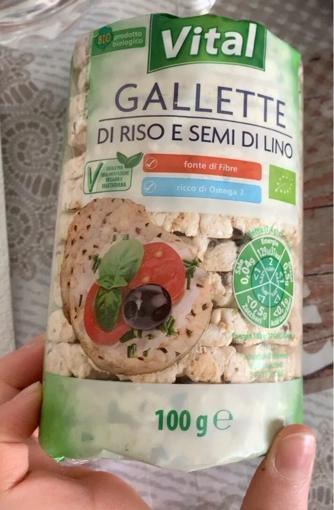 Gallette di riso e semi di lino