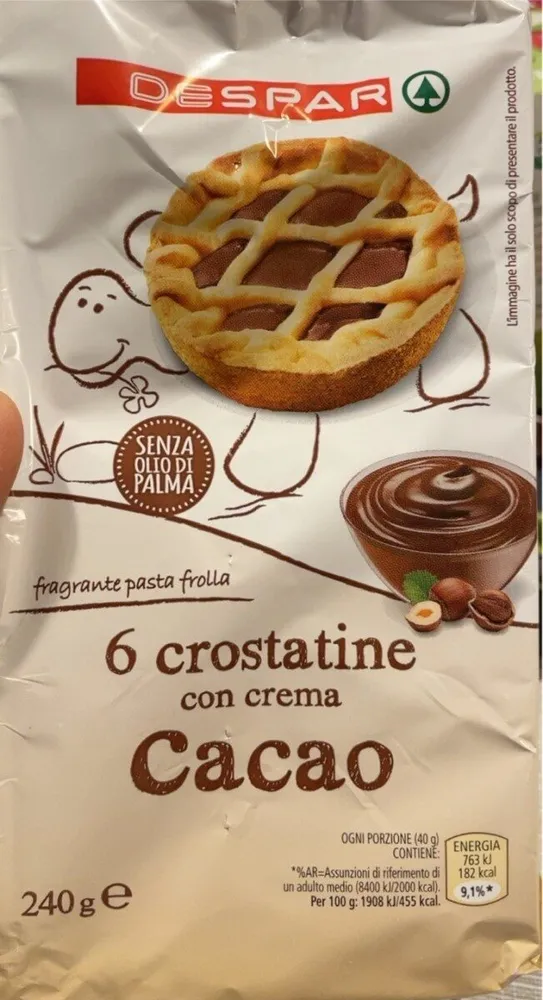 Crostatine con crema al Cacao