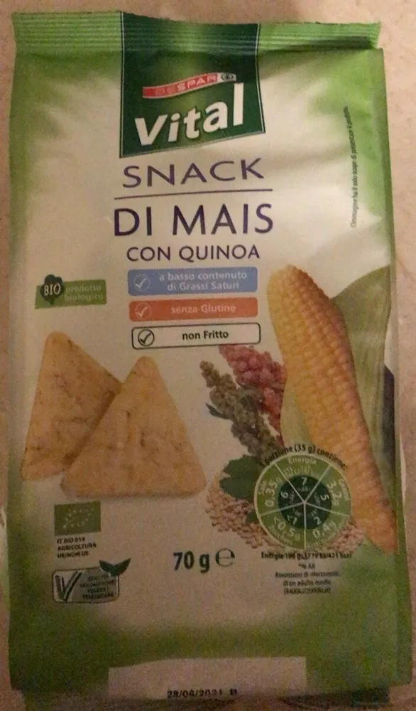 Snack di mais con quinoa