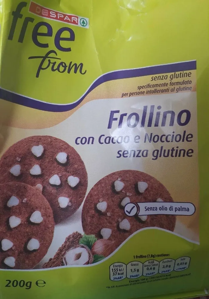 Frollino con cacao e nocciole senza glutine