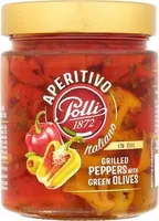 Grilled Peppers with Green Olives In Oil