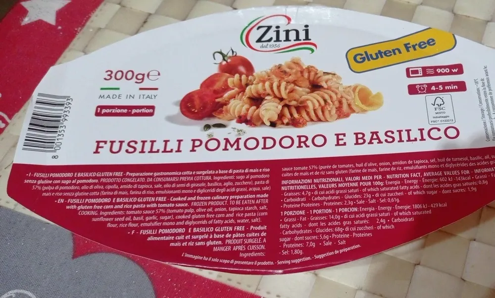 Fusilli pomodoro e basilico