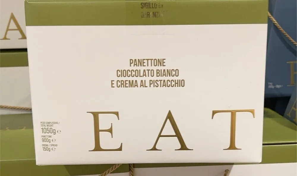 Panettone cioccolato bianco e crema al pistacchio