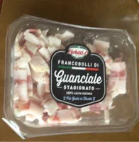 Francobolli di guanciale stagionato