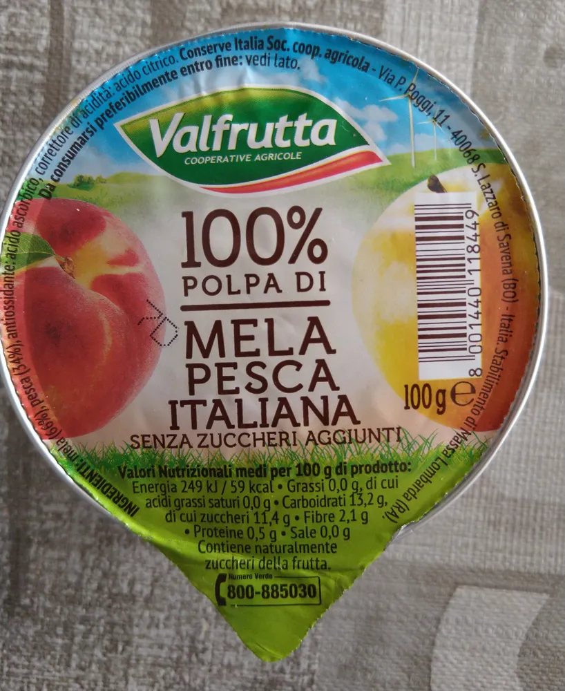 polpa di mela pesca italiana