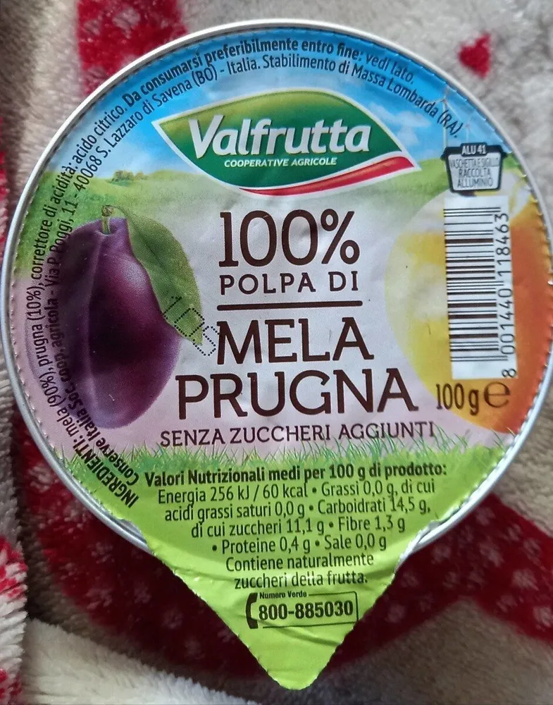 Valfrutta Polpa 100% Apple & Prune