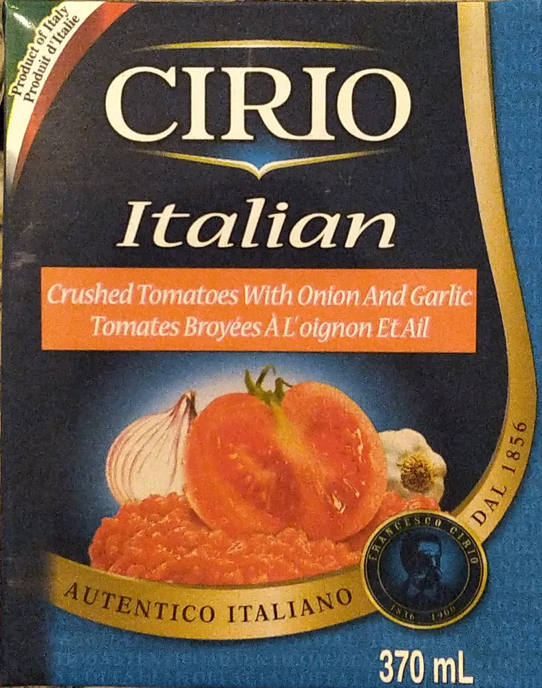 Cirio chopped tomatoes with onion and garlic
