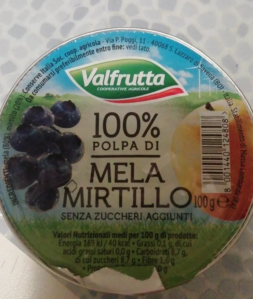 Polpa di mela e mirtillo