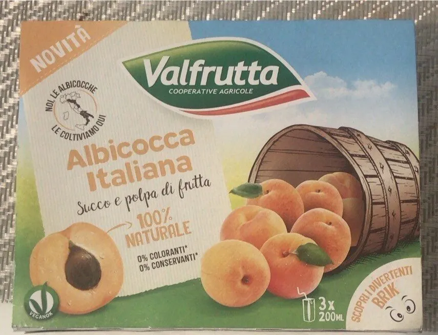 Albicocca italiana succo e polpa di frutta 100% naturale
