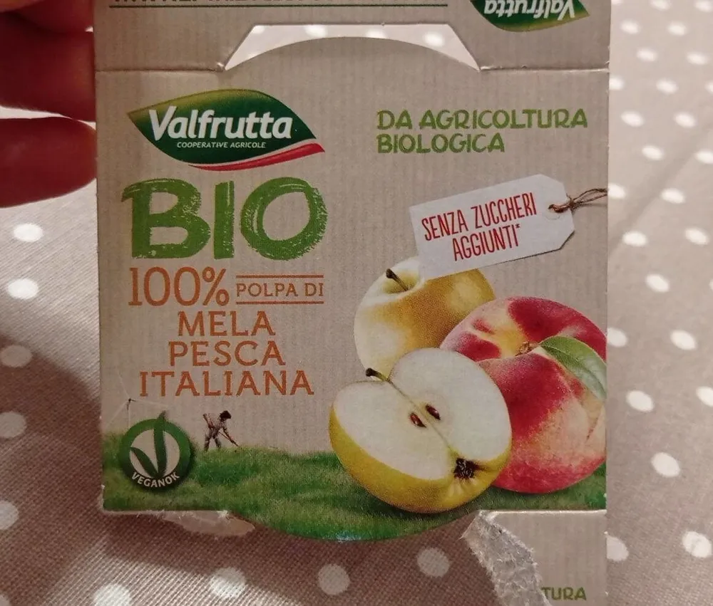 Bio polpa di mela pesca italiana