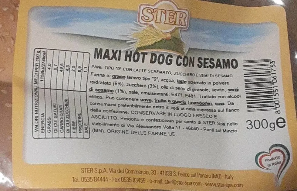 maxi hot doghe con sesamo