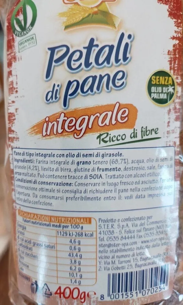 Petali di pane integrale