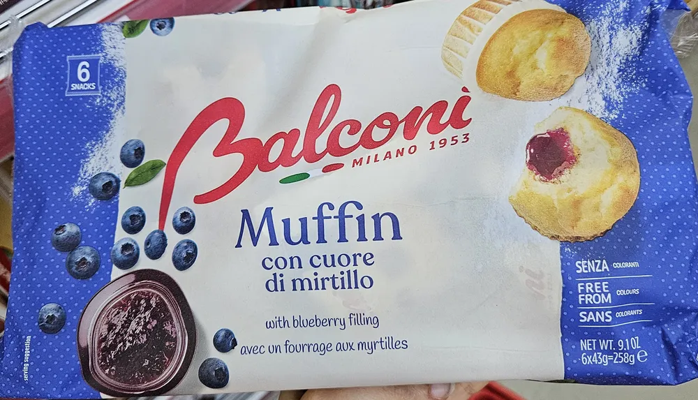 Muffin con cuore di mirtillo
