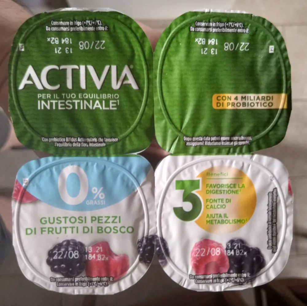 Activia 0% grassi frutti di bosco
