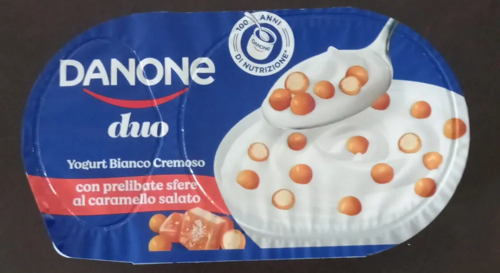 Duo - Yogurt bianco cremoso con prelibate sfere al caramello salato