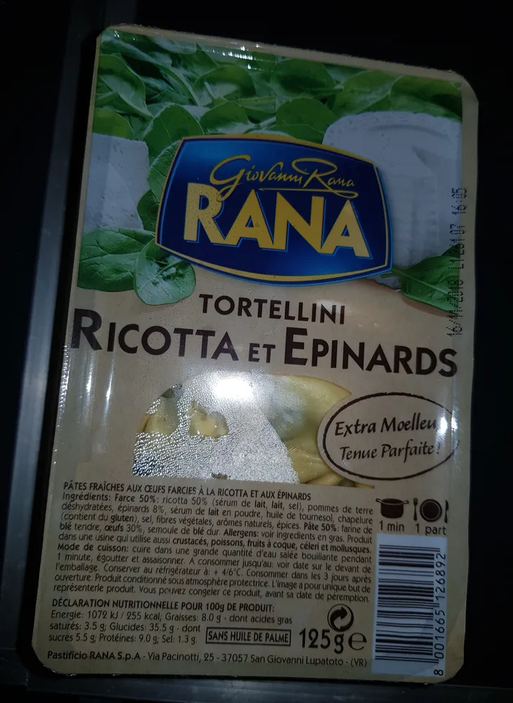 Tortellini ricotta & épinards