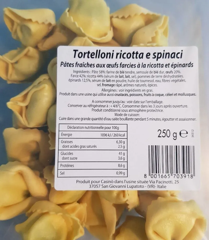 Tortelloni ricotta e spinaci