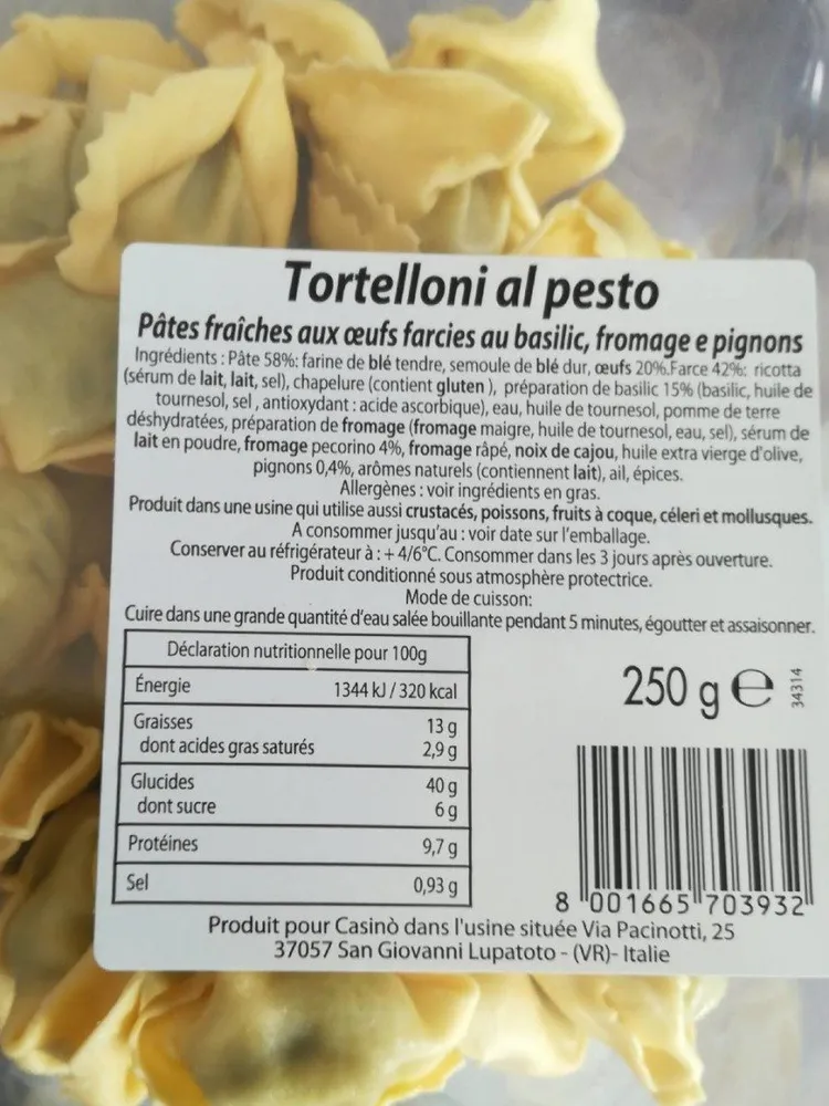 Tortelloni al pesto