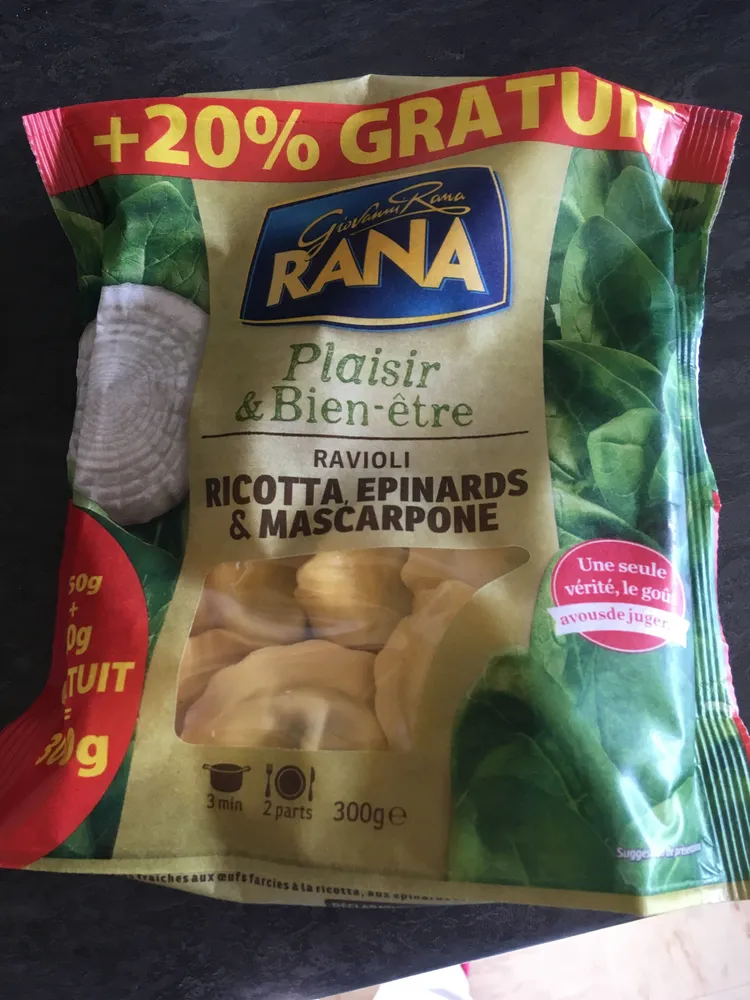 Ravioli Ricotta Épinards et Mascarpone