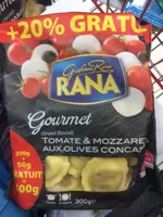 Grand ravioli tomates et mozzarellla aux olives concasées
