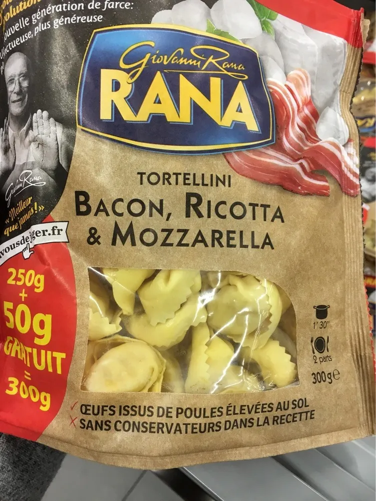 Tortellini bacon ricotta & mozarella