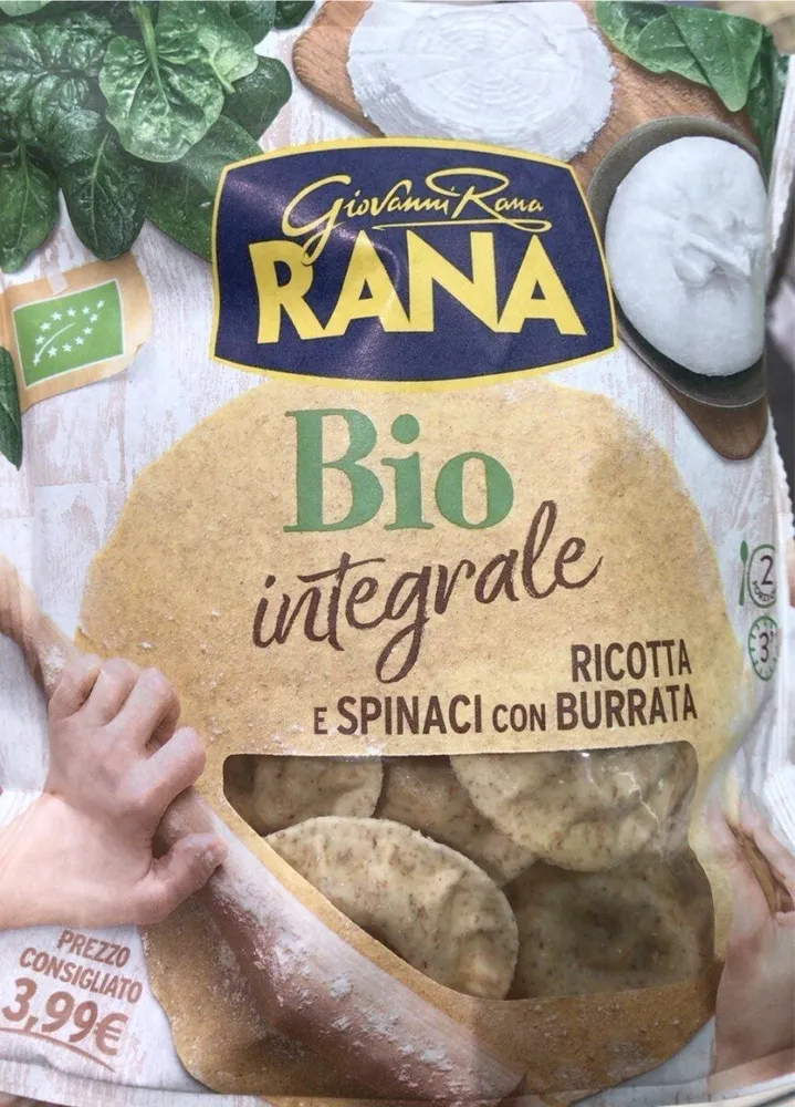 Rana bio integrale ricotta e spinaci con burrata