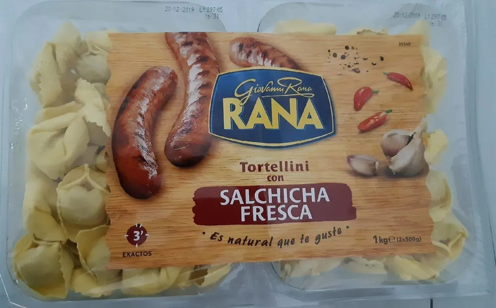 Tortellini con salchicha fresca